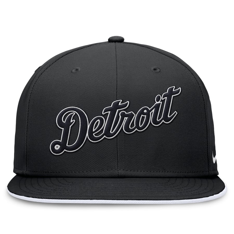 Men's Detroit Tigers Nike Black Primetime True Performance Fitted Hat