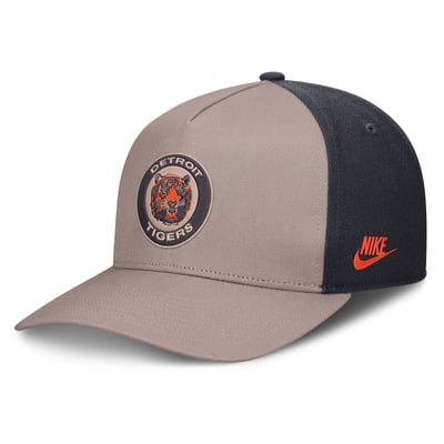 Detroit Tigers Nike Cooperstown Rise A-Frame Adjustable Hat - Light Brown/Navy