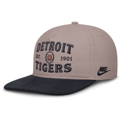 Detroit Tigers Nike Pro A-Frame Adjustable Hat - Light Brown/Navy