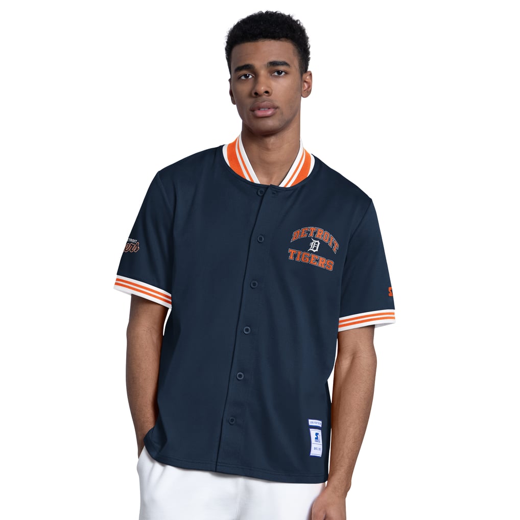  Detroit Tigers Starter Button-Up Short Sleeve Jacket - Navy