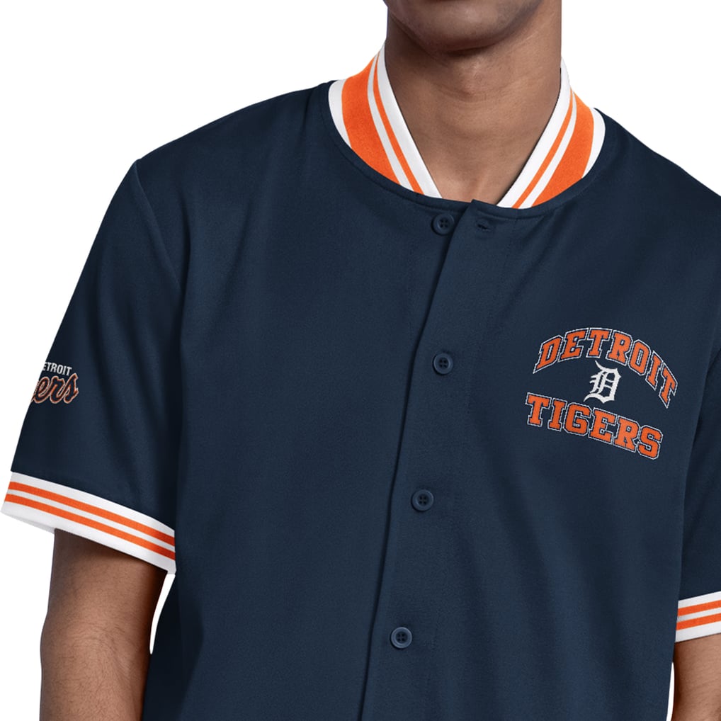  Detroit Tigers Starter Button-Up Short Sleeve Jacket - Navy
