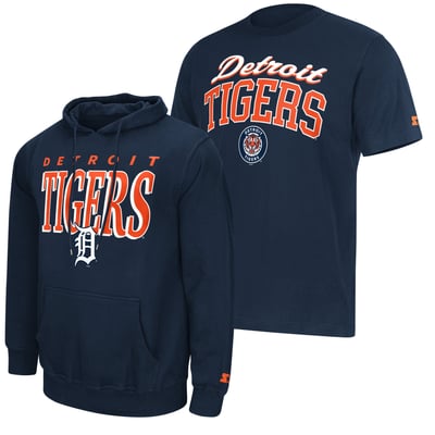 Detroit Tigers Starter Logo Hoodie & T-Shirt Combo Pack - Navy