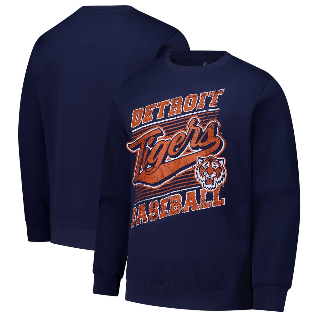Men's Detroit Tigers Stitches Navy Lightweight Crew Sweatshirt
