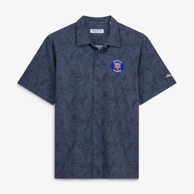 Detroit Tigers Tommy Bahama Saltwater Fronds IslandZone Button-Up Shirt - Navy