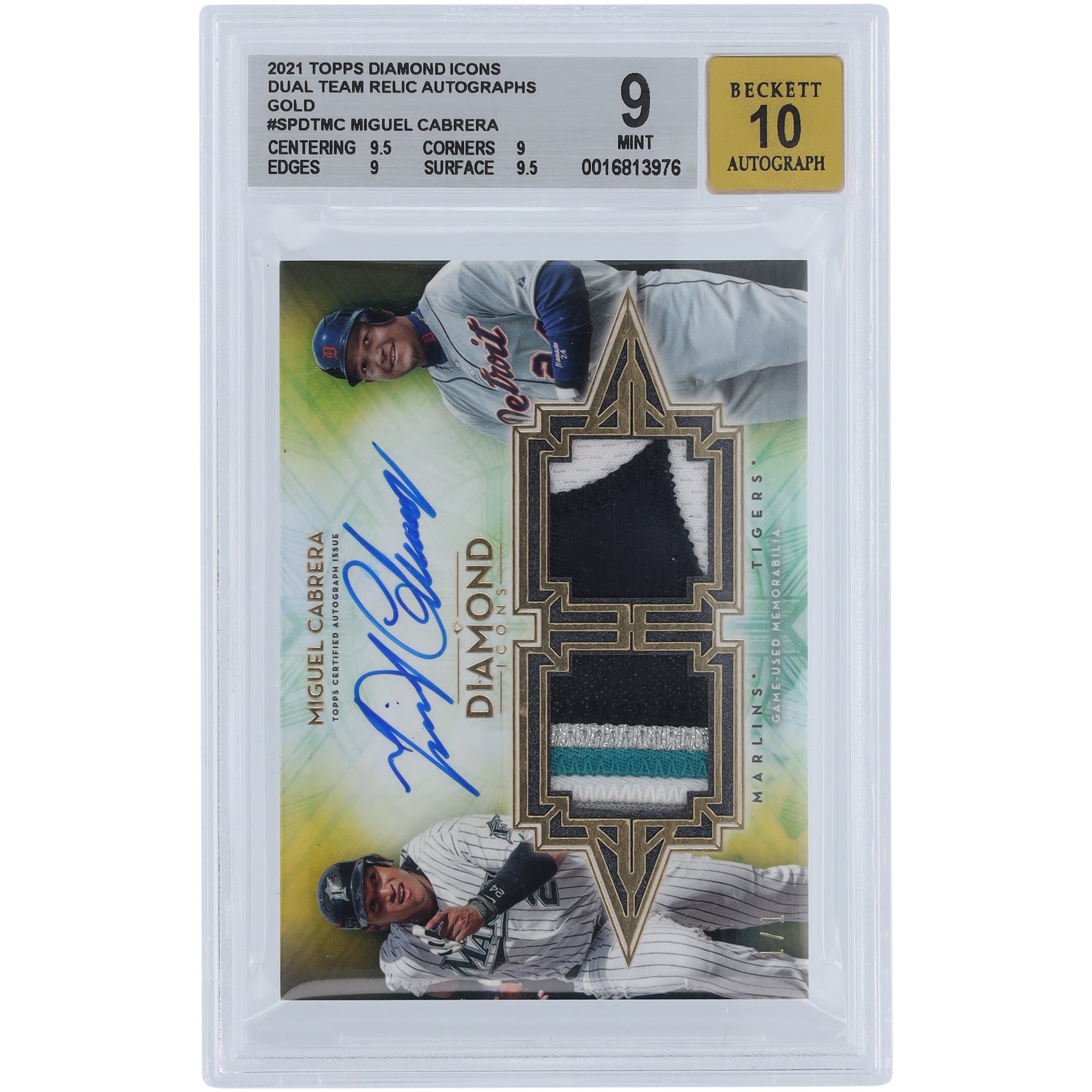 Miguel Cabrera Detroit Tigers Autographed 2021 Topps Diamond Icons 