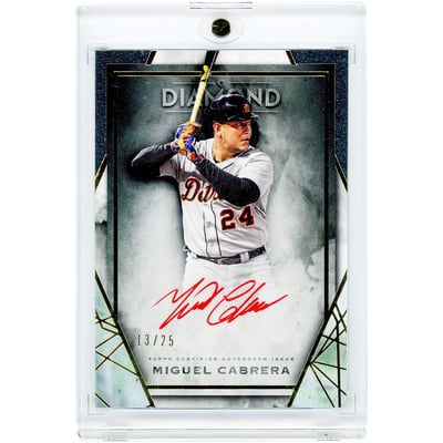 Miguel Cabrera Detroit Tigers Autographed 2022 Topps Diamond Icons Red Ink #RI-MC #13/25 Card