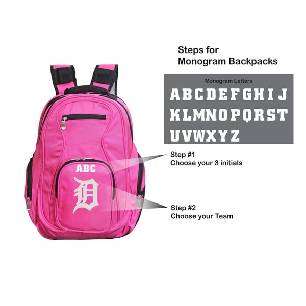 Detroit Tigers MOJO Personalized Premium Laptop Backpack - Pink