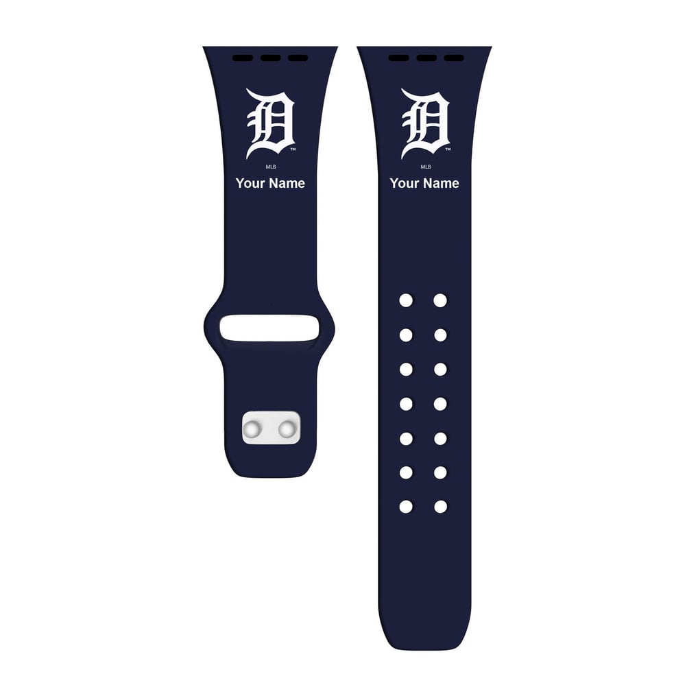 Detroit Tigers Personalized Silicone Apple Watch Band - Navy