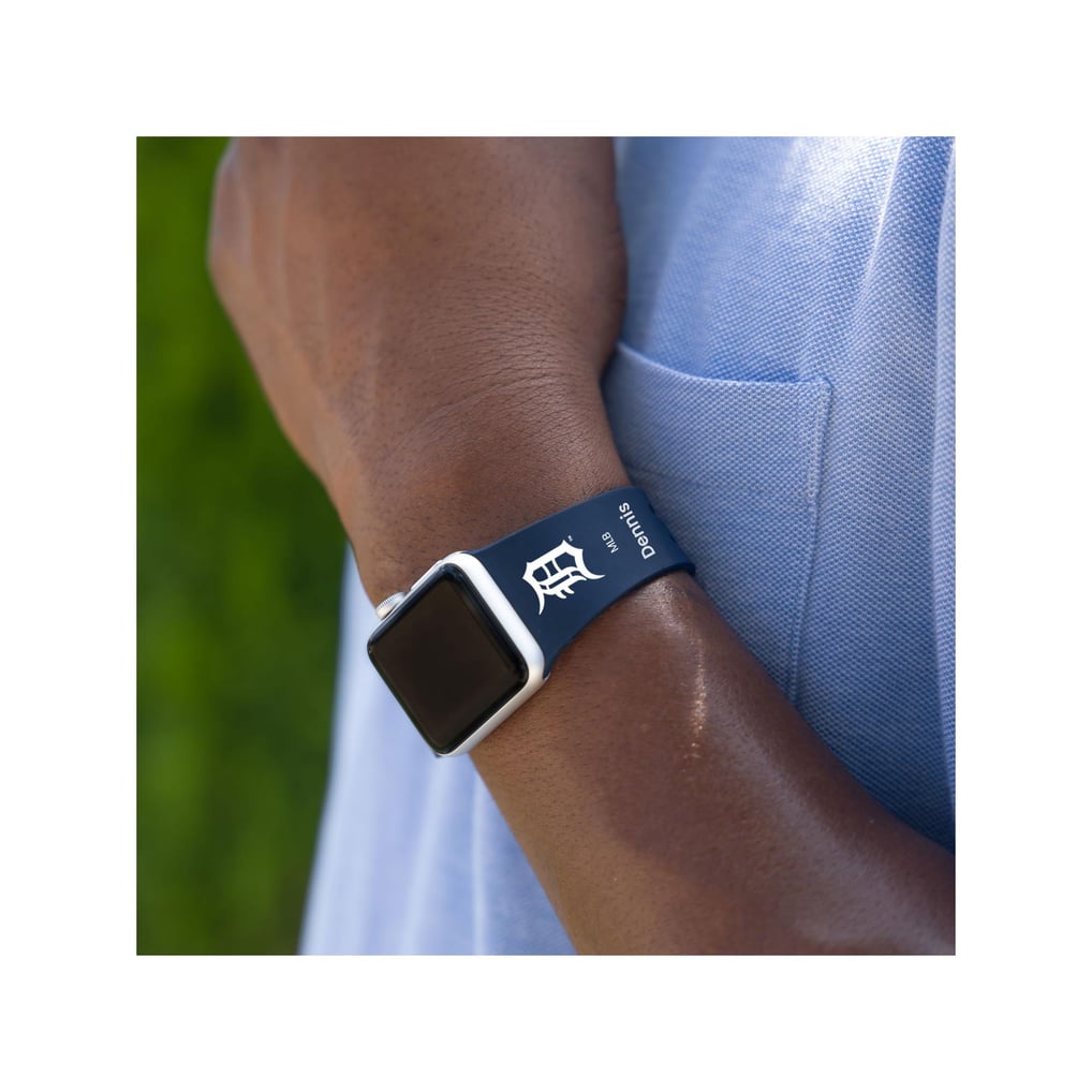 Detroit Tigers Personalized Silicone Apple Watch Band - Navy