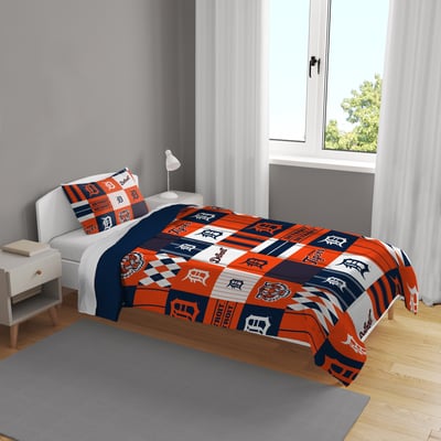 Detroit Tigers Pegasus Patchwork Plaid Two-Piece Twin/Twin XL Bed in a Bag Set