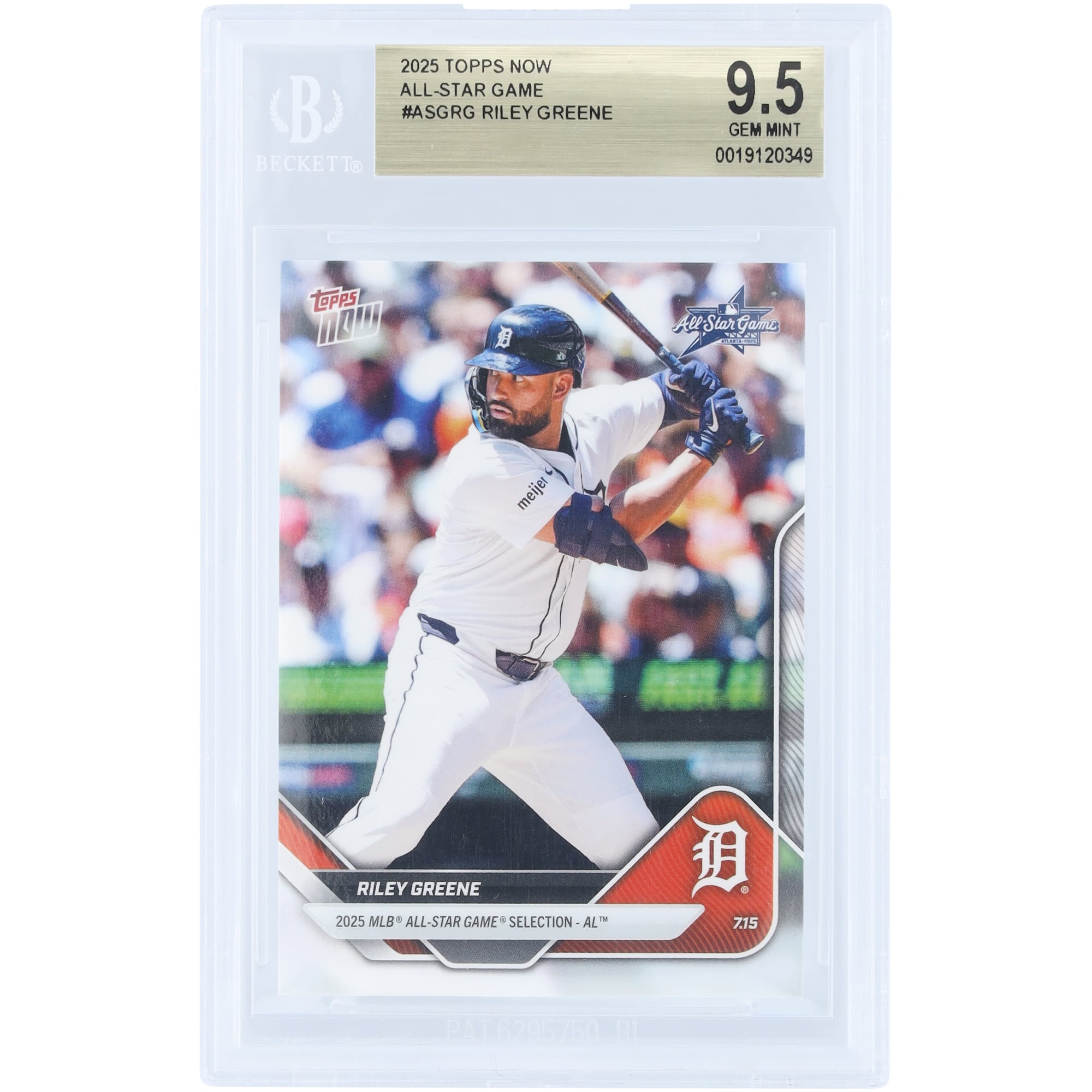 Riley Greene Detroit Tigers 2025 Topps Now 2025 MLB All-Star Game 