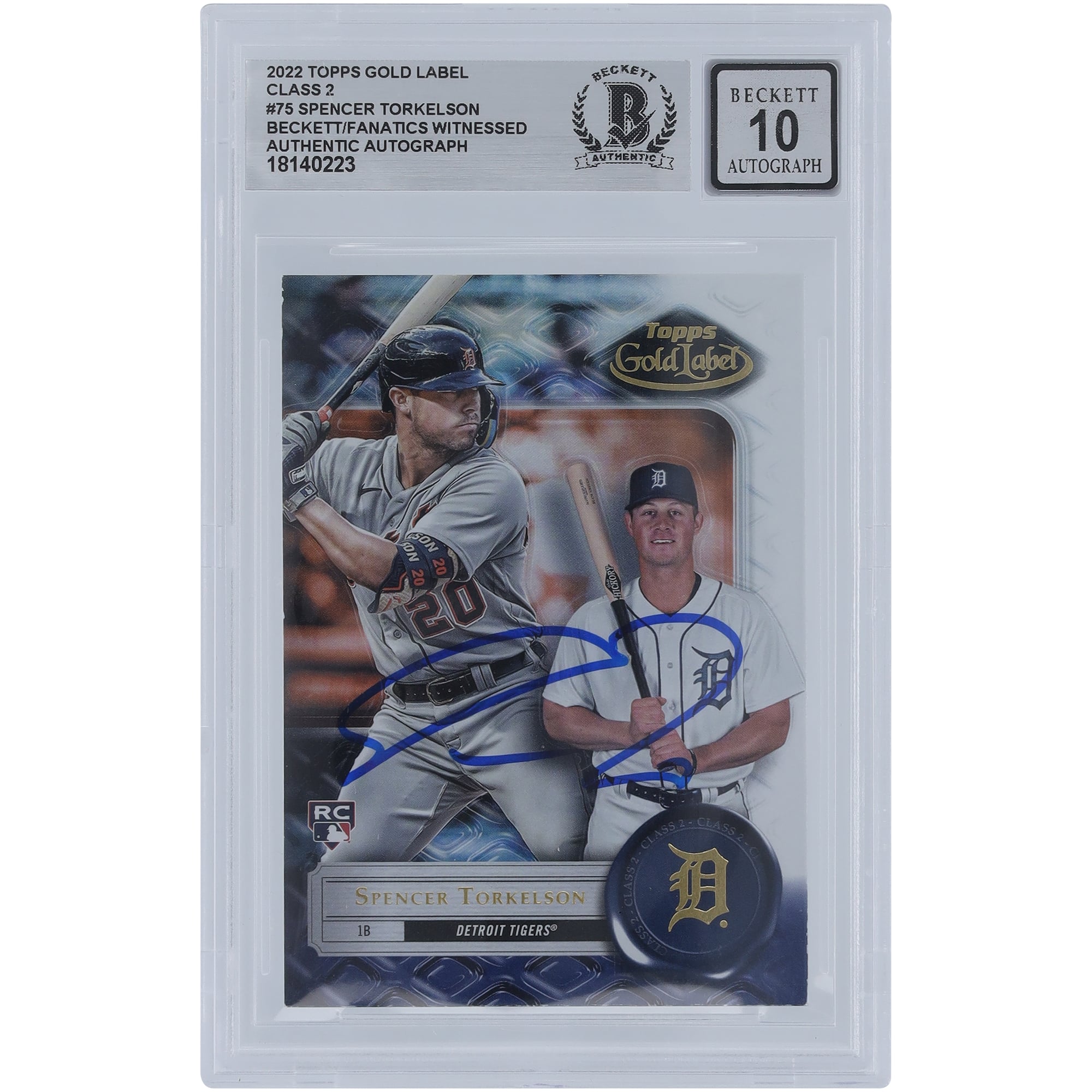 Spencer Torkelson Detroit Tigers Autographed 2022 Topps Gold Label 