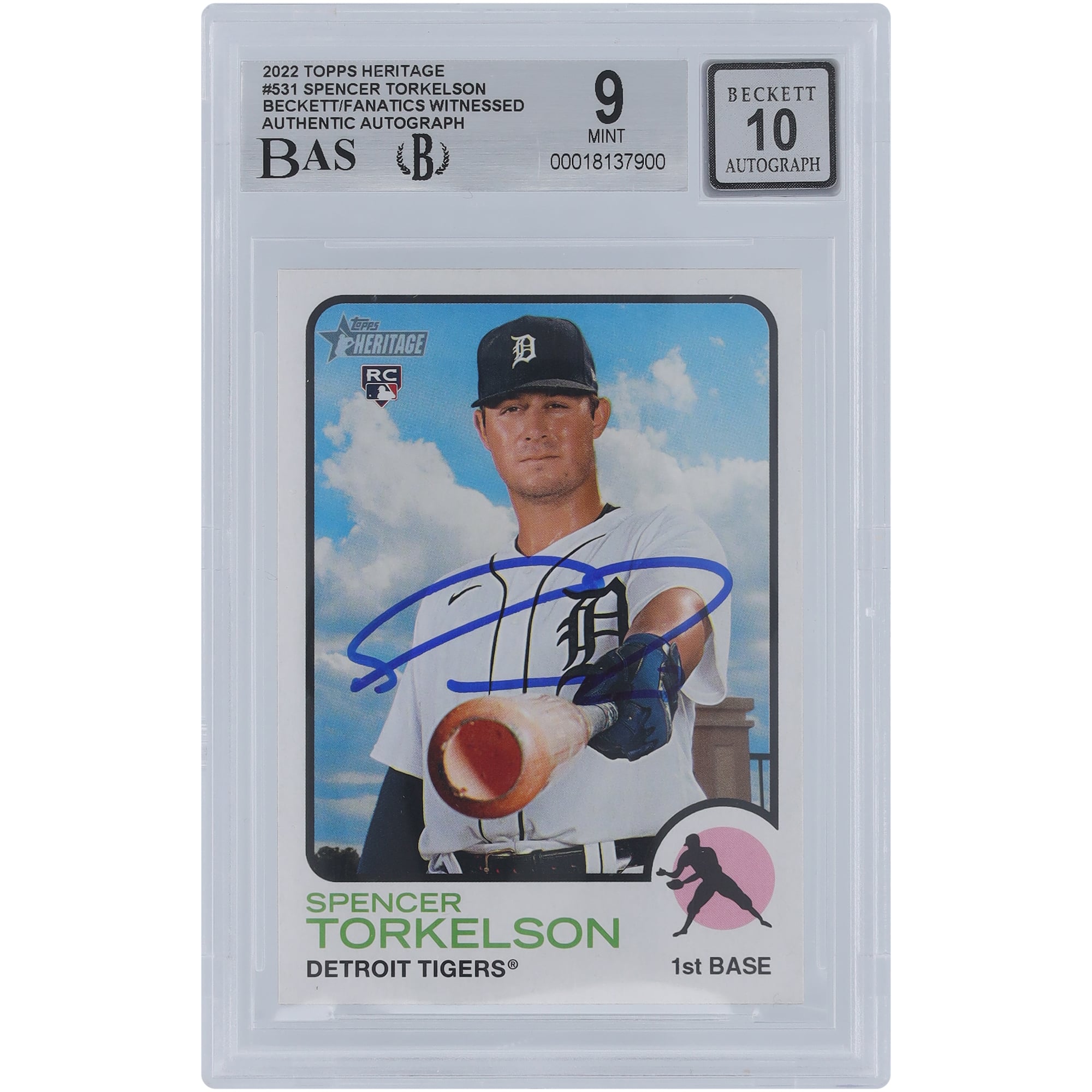 Spencer Torkelson Detroit Tigers Autographed 2022 Topps Heritage 