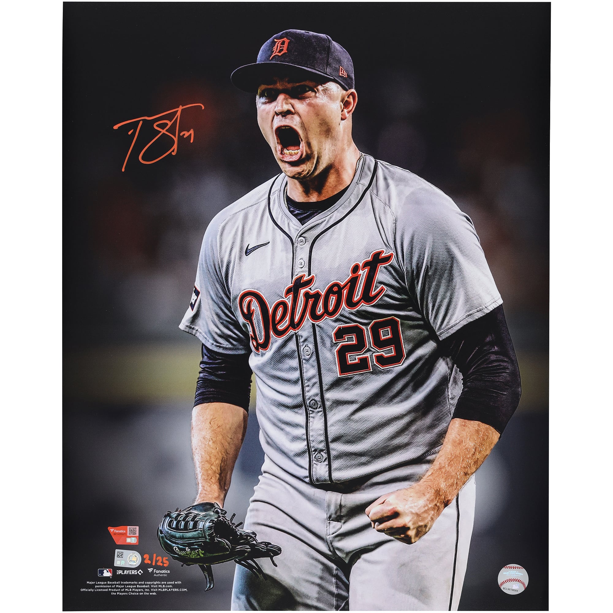 Tarik Skubal Detroit Tigers Autographed Fanatics Authentic 16