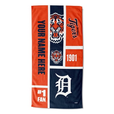 Detroit Tigers The Northwest Group 30'' x 60'' Colorblock Personalized Beach Towel