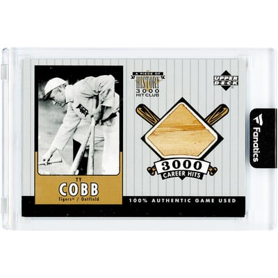Ty Cobb Detroit Tigers 2000 Upper Deck A Piece of History 3000 Hit Club Game Used Bat Relic #TC-B Card