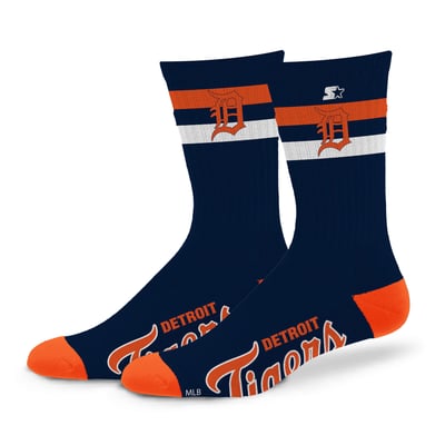 Detroit Tigers Starter Unisex Team Color Two-Stripe Crew Socks