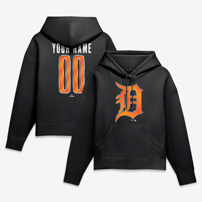 Detroit Tigers Women's Forged Mascot Personalized Name & Number Hoodie - Black