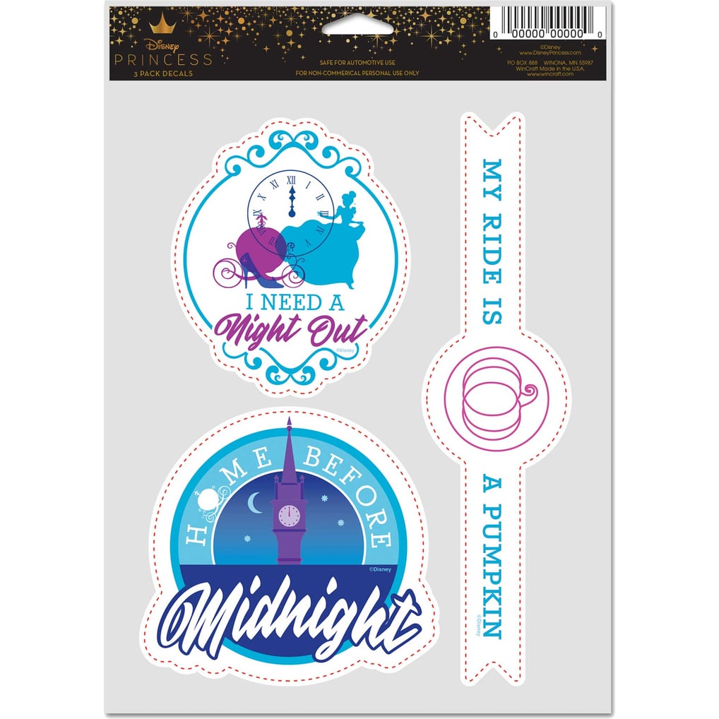 Disney Princess WinCraft Cinderella 3-Pack Multi-Use Decal Set
