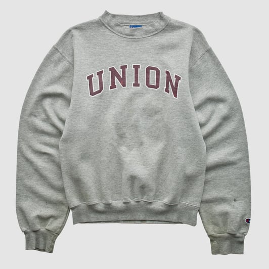 Union Bulldogs Champion 2000s Pullover Sweatshirt - Heather Gray - XS by Fanatics Real Vintage
