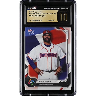 Albert Pujols Dominican Republic Baseball 2026 Topps Now #DR12 CGC Authenticated Pristine 10 Card