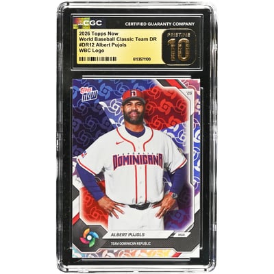 Albert Pujols Dominican Republic Baseball 2026 Topps Now WBC Logo #DR12 CGC Authenticated 10 Card 