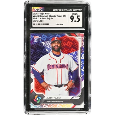 Albert Pujols Dominican Republic Baseball 2026 Topps Now WBC Logo #DR12 CGC Authenticated 9.5 Card 
