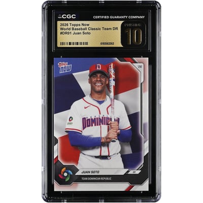 Juan Soto Dominican Republic Baseball 2026 Topps Now #DR01 CGC Authenticated Pristine 10 Card
