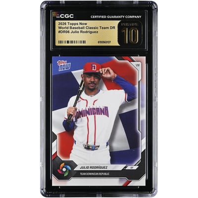 Julio Rodriguez Dominican Republic Baseball 2026 Topps Now #DR06 CGC Authenticated Pristine 10 Card
