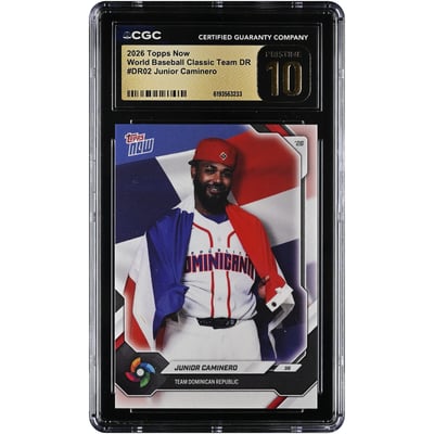 Junior Caminero Dominican Republic Baseball 2026 Topps Now #DR02 CGC Authenticated Pristine 10 Card