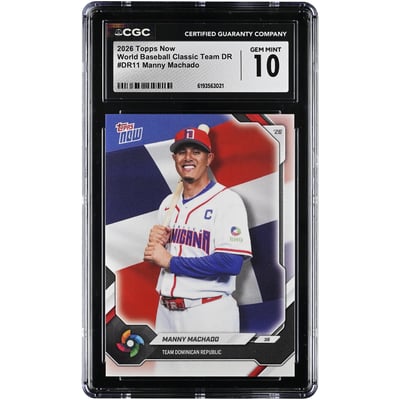 Manny Machado Dominican Republic Baseball 2026 Topps Now #DR11 CGC Authenticated 10 Card 