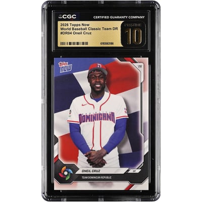 Oneil Cruz Dominican Republic Baseball 2026 Topps Now #DR04 CGC Authenticated Pristine 10 Card