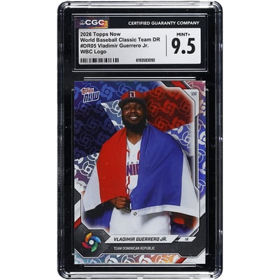 Vladimir Guerrero Jr. Dominican Republic Baseball 2026 Topps Now WBC Logo #DR05 CGC Authenticated MINT+ 9.5 Card