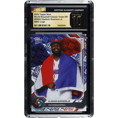 Vladimir Guerrero Jr. Dominican Republic Baseball 2026 Topps Now WBC Logo #DR05 CGC Authenticated PRISTINE 10 Card