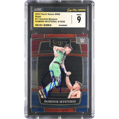 Dominik Mysterio WWE Autographed 2022 Panini Select Retail #17 CGC Fanatics Witnessed Authenticated MINT 9 Card