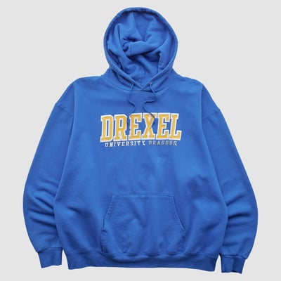 Drexel Dragons Champion 2000s Hooded Pullover Sweatshirt - Blue - L by Fanatics Real Vintage