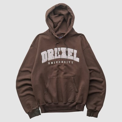 Drexel Dragons Champion 2000s Hooded Pullover Sweatshirt - Brown - XS by Fanatics Real Vintage