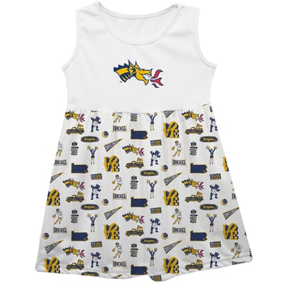  Drexel Dragons Vive La Fete Girls Infant Impressions Artwork Tank Top Dress - White
