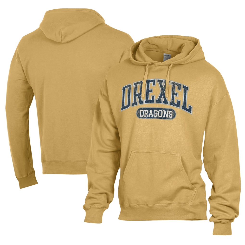  Drexel Dragons Comfort Wash Lightweight Fleece Pullover Hoodie - Gold