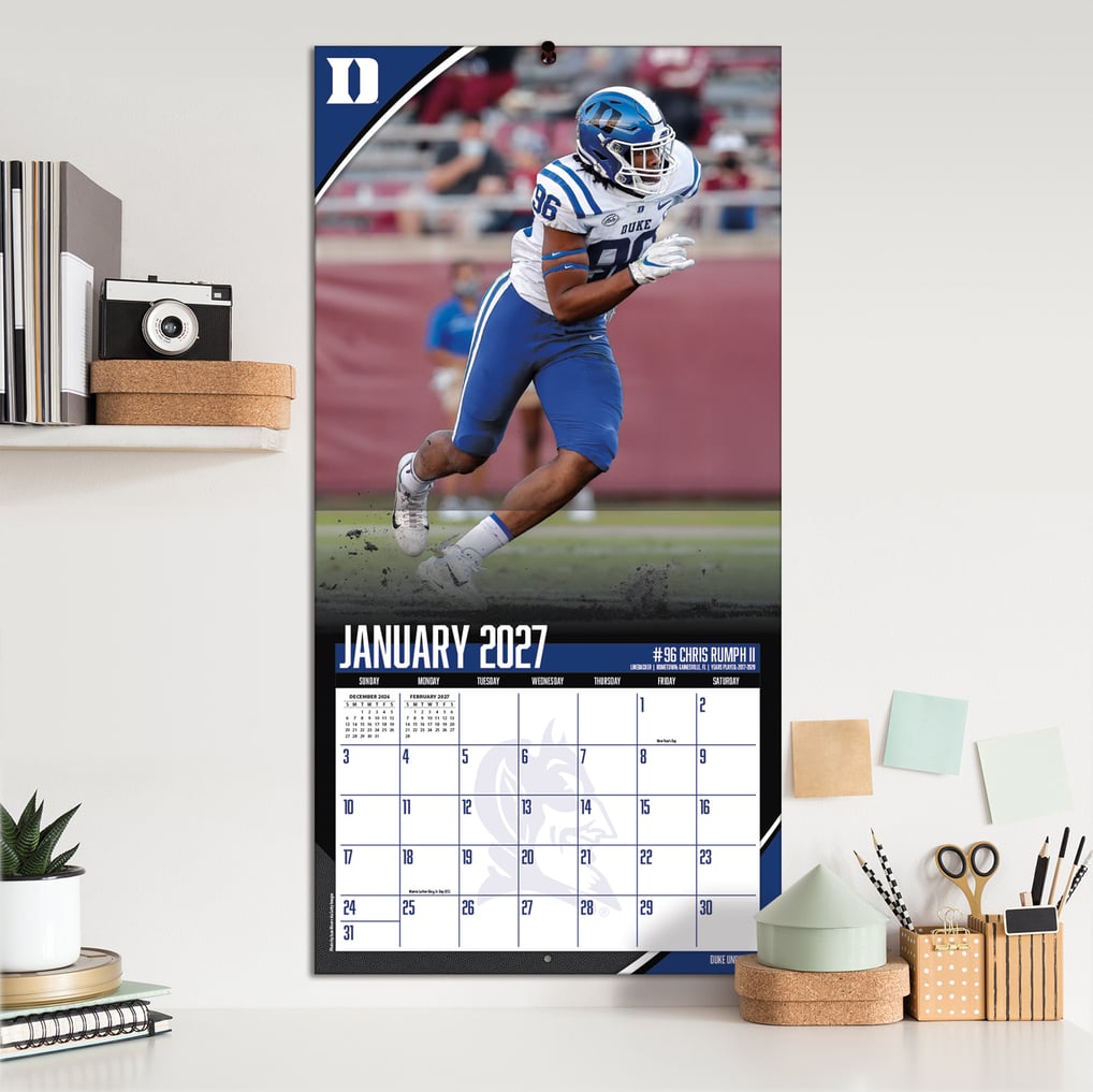 Duke Blue Devils 2027 12” x 12” Team Wall Calendar
