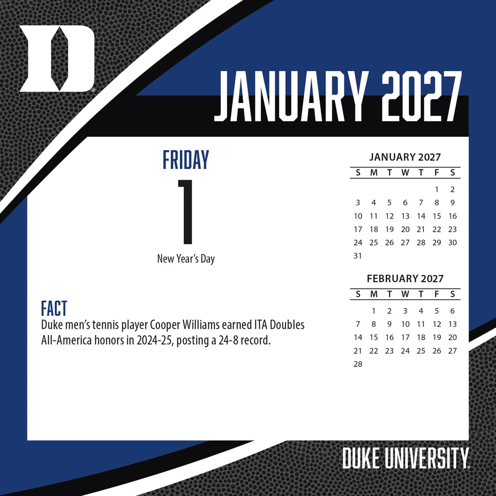 Duke Blue Devils 2027 Box Calendar