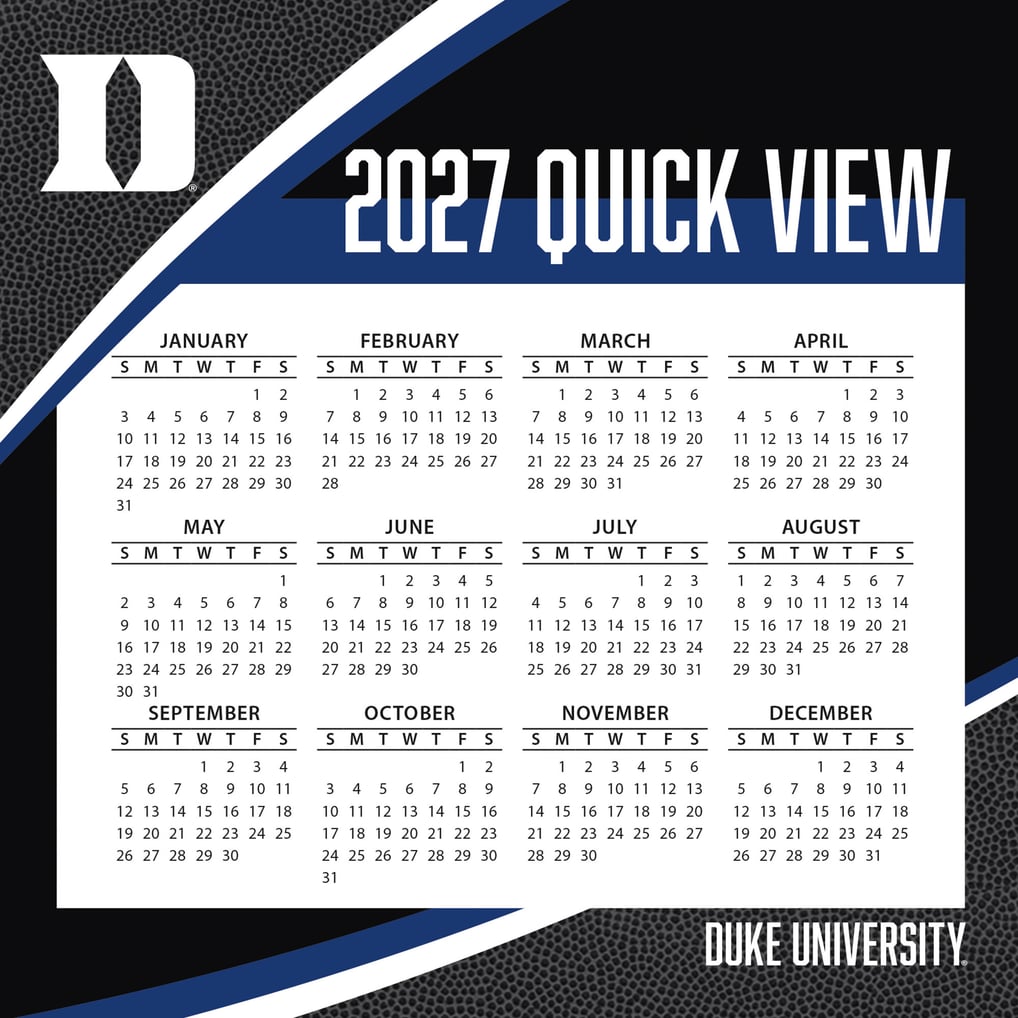 Duke Blue Devils 2027 Box Calendar