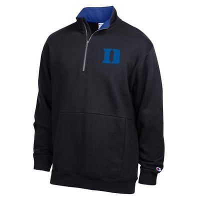 Duke Blue Devils Champion Fleece Quarter-Zip Pullover - Black