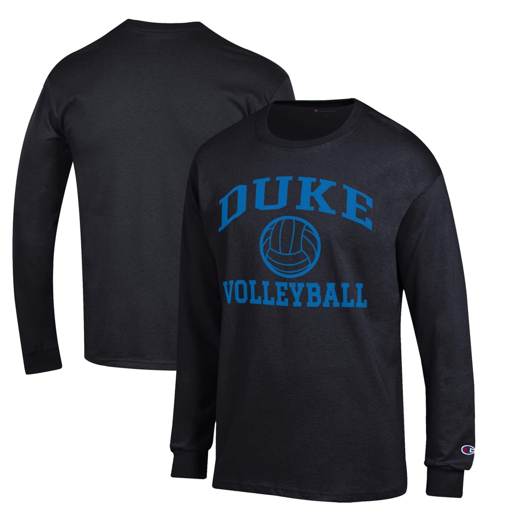  Duke Blue Devils Champion Icon Logo Volleyball Long Sleeve T-Shirt - Black