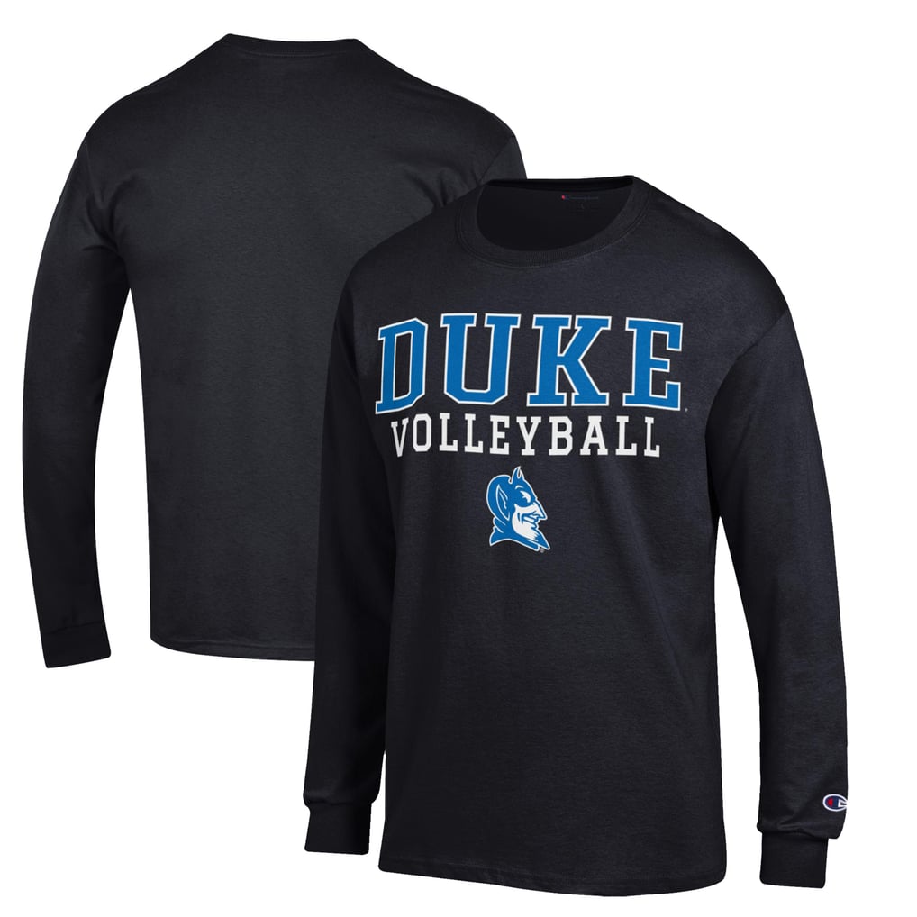  Duke Blue Devils Champion Stacked Logo Volleyball Long Sleeve T-Shirt - Black