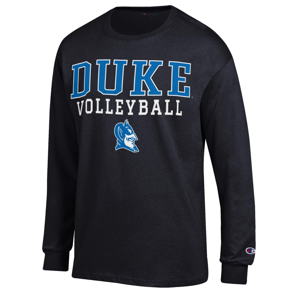  Duke Blue Devils Champion Stacked Logo Volleyball Long Sleeve T-Shirt - Black