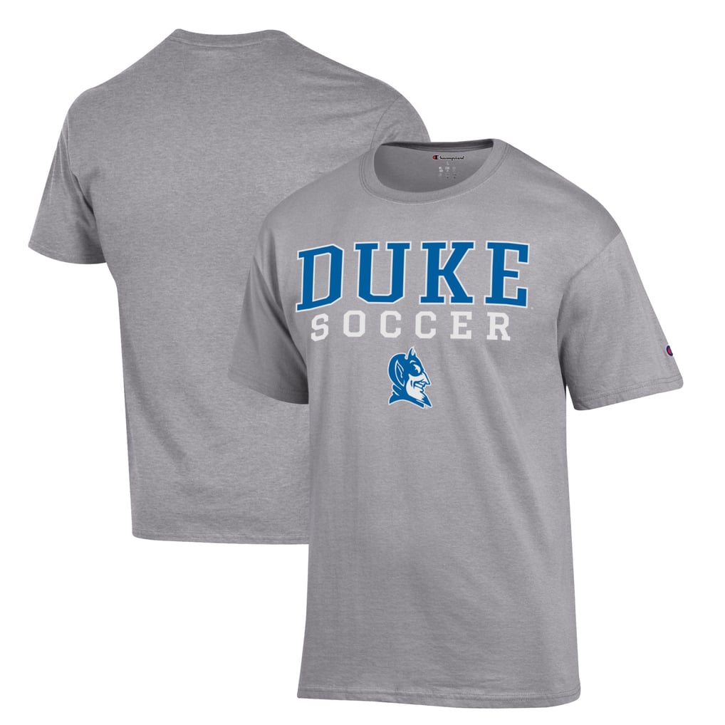  Duke Blue Devils Champion Stacked Logo Soccer T-Shirt - Gray