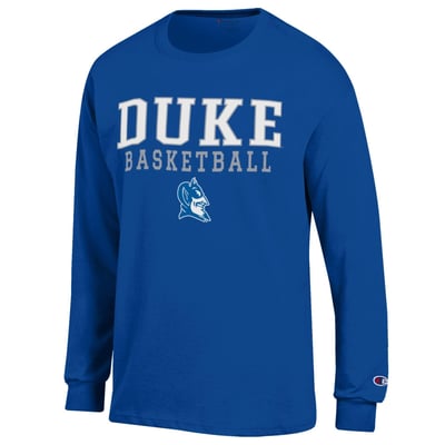 Duke Blue Devils Champion Basketball Stack Long Sleeve T-Shirt - Royal