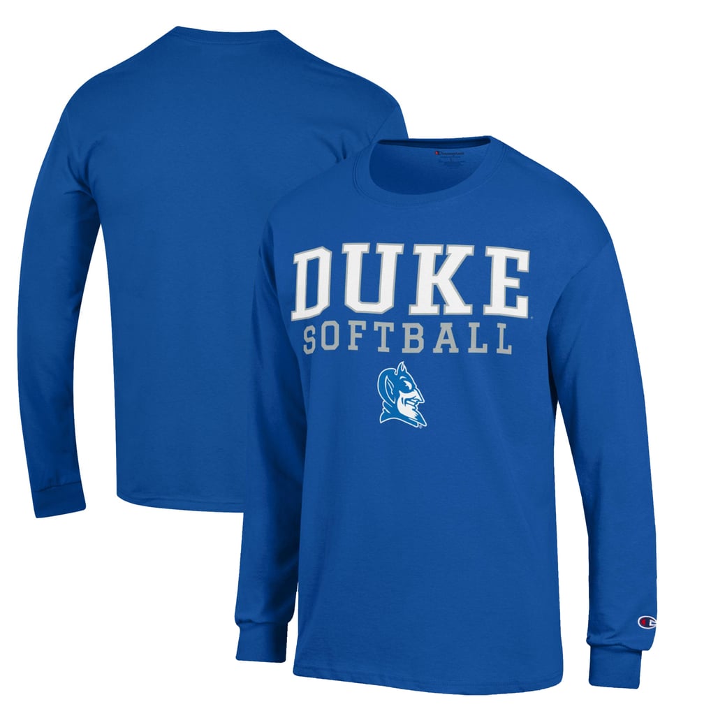  Duke Blue Devils Champion Stacked Logo Softball Long Sleeve T-Shirt - Royal