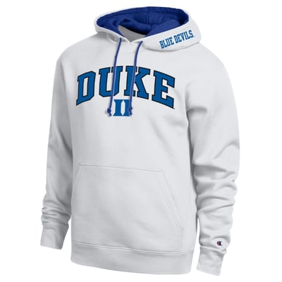  Duke Blue Devils Champion Arch Tackle Twill Hoodie - White